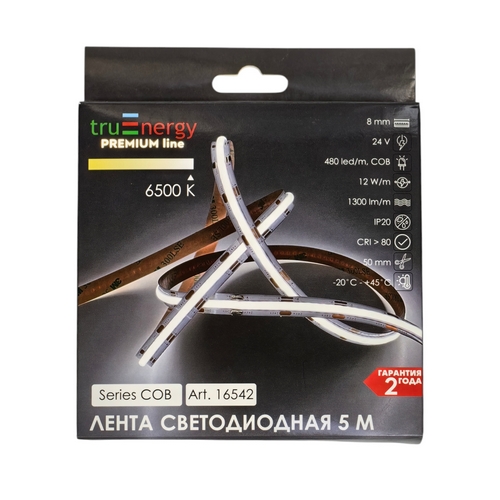 Купить Лента светодиодная серия COB 24V-COB-480D 12W 6500K IP20 5м TruEnergy
