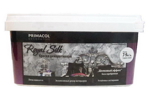 Купить Краска декоративная "Royal Silk" серебро 3кг, Primacol