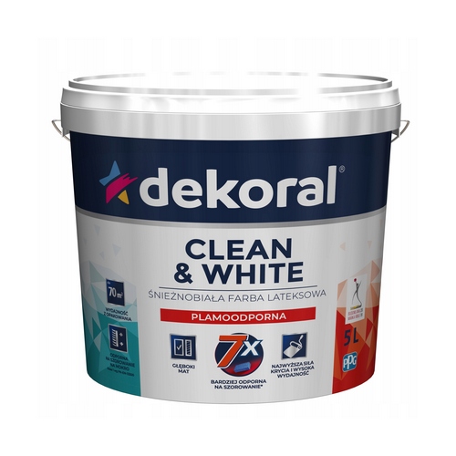 Купить Краска акриловая латексная Clean&White 3л Decoral