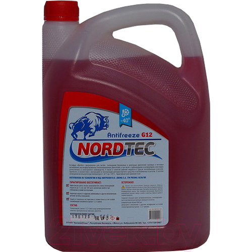 Купить Антифриз NT0150 NORDTEC - 40 G12 красный 5 кг                                                       