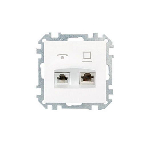 Купить Розетка информационная RJ11+RJ45 белая Стиль Bylectrica (ТРК-004)