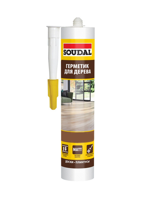 Купить Герметик акриловый  для паркета бук 280мл  Soudal                                                   