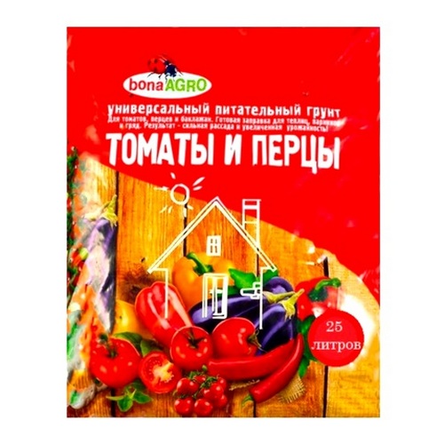 Купить Грунт для томатов и перцев питательный Bona Agro 25л                                                