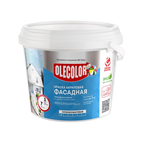 Купить Краска водно дисперсионная фасадная 14.0 кг OLECOLOR                                                