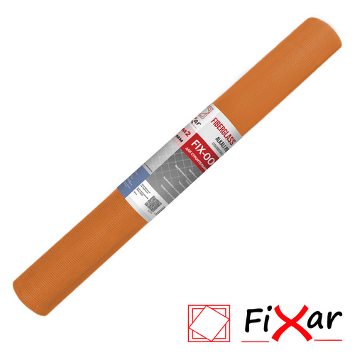 Купить Стеклосетка Fixar ССШ-160 5х5мм оранжевая рулон 1х10м                                               