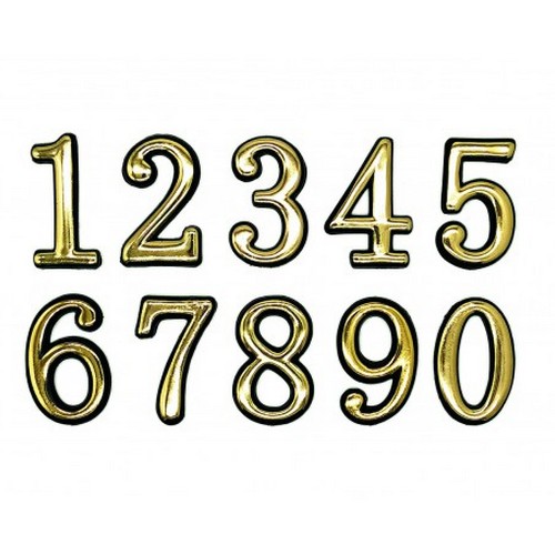 Купить Цифра ''0'' дверная на клеевой основе цвет золото 5055                                                