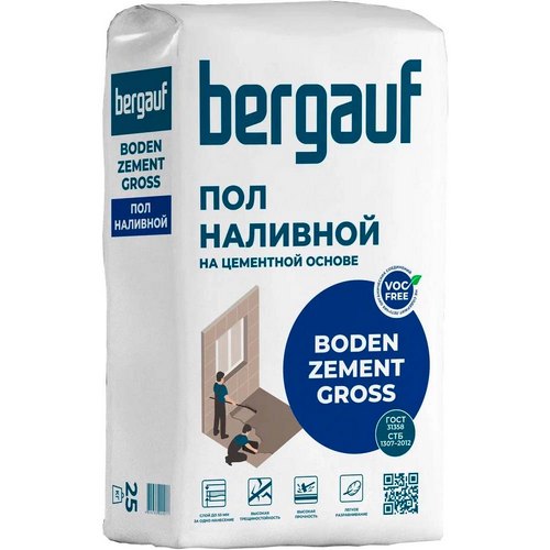 Купить Ровнитель на цементной основе Bergauf Boden Zement Gross, 25кг