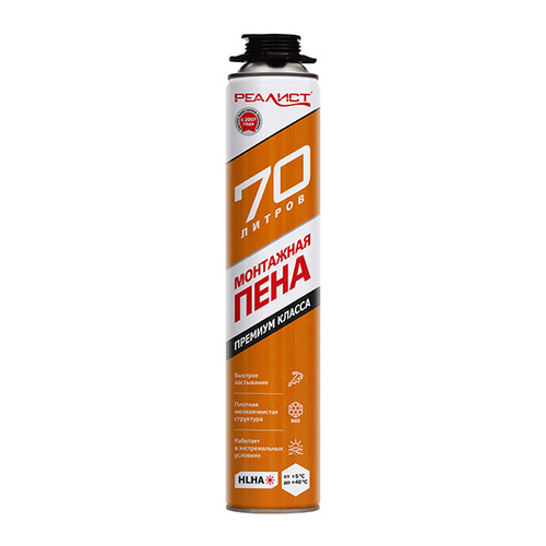 Купить Пена монтажная професиональная летняя REALIST PRO Orange 70л