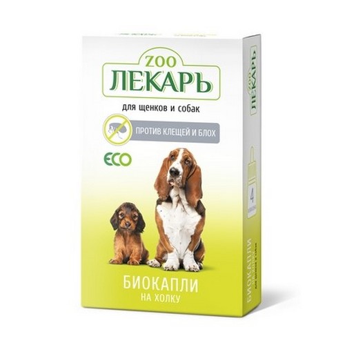 Купить Биокапли на холку ЭКО ZOOЛЕКАРЬ для собак 4 пипетки