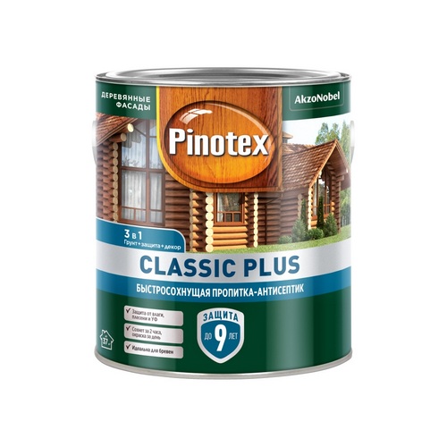 Купить Пропитка антисептик для древесины PINOTEX Classic Plus 3 в 1 Лиственница 9л
