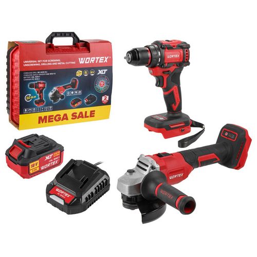 Купить Набор аккумуляторного инструмента WORTEX шуруповерт + ушм ALL1 XLT SET                              