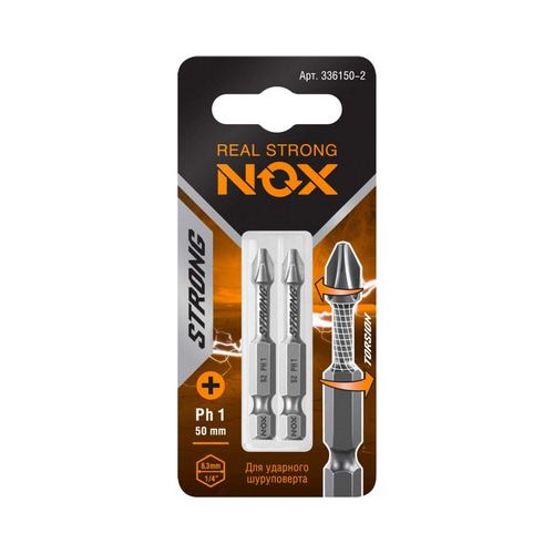 Купить Бита torsion E 6,3 PH1 50мм упаковка 2шт NOX STRONG                                                 