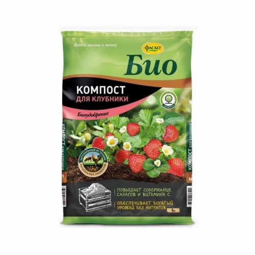 Купить Удобрение сухое Фаско БИО компост для клубники органоминеральное 5л