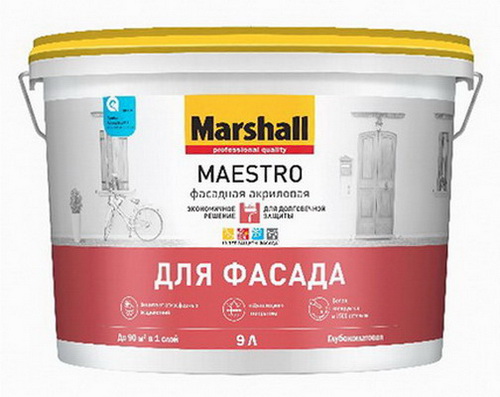 Купить Краска Marshall Maestro Фасадная 9,0л, белая - BW