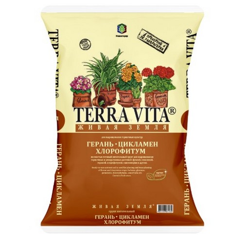 Купить Живая земля Герань Цикламен Хлорофитум 2,5л TERRA VITA                                              