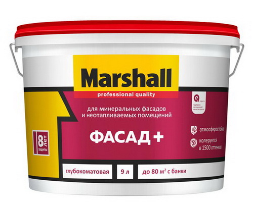 Купить Краска фасадная Marshall Фасад+9л база для насыщенный тонов  ВС                                     