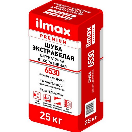 Купить Штукатурка декоративная Ilmax 6530 шуба 1мм экстрабелая 25кг                                        
