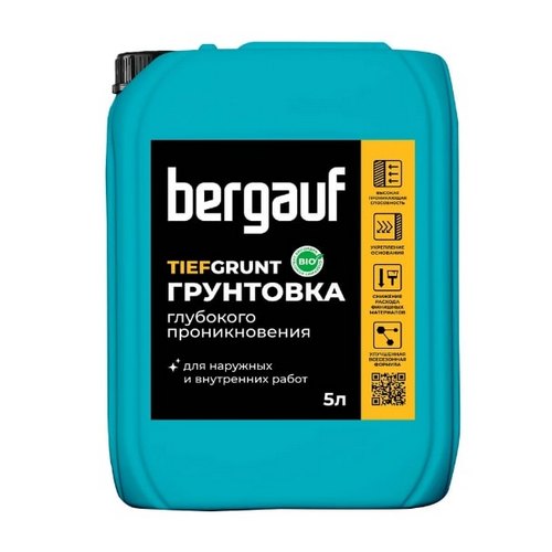 Купить Bergauf Tiefgrunt Концентрат 1:1 Грунтовка глубокого проникновения для внутренних и наруж. работ 5 л
