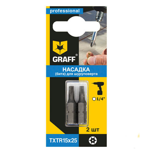 Купить Бита TorxTR 15x25 мм GRAFF упаковка 2шт                                                             