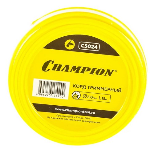 Купить Корд для триммера 2,0 мм*15м звезда Star CHAMPION C50242                                            