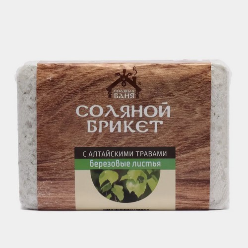 Купить Брикет соляной для бани и сауны с Алтайскими травами Березовый лист 1,35 кг СД-0053
