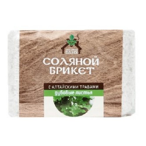Купить Брикет соляной для бани и сауны с Алтайскими травами Дубовый лист 1,35 кг СД-0054