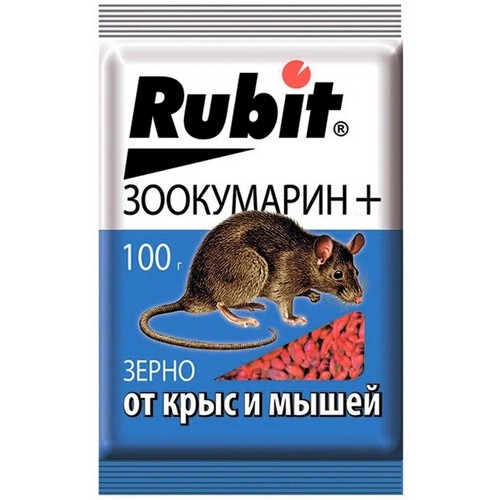 Купить RUBIT гранулы от крыс и мышей ЗООКУМАРИН+  100гр                                                    